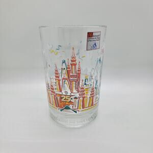 Disney McDonald’s 25th Anniversary Glass Donald Duck Mickey Balloons Space Mtn.